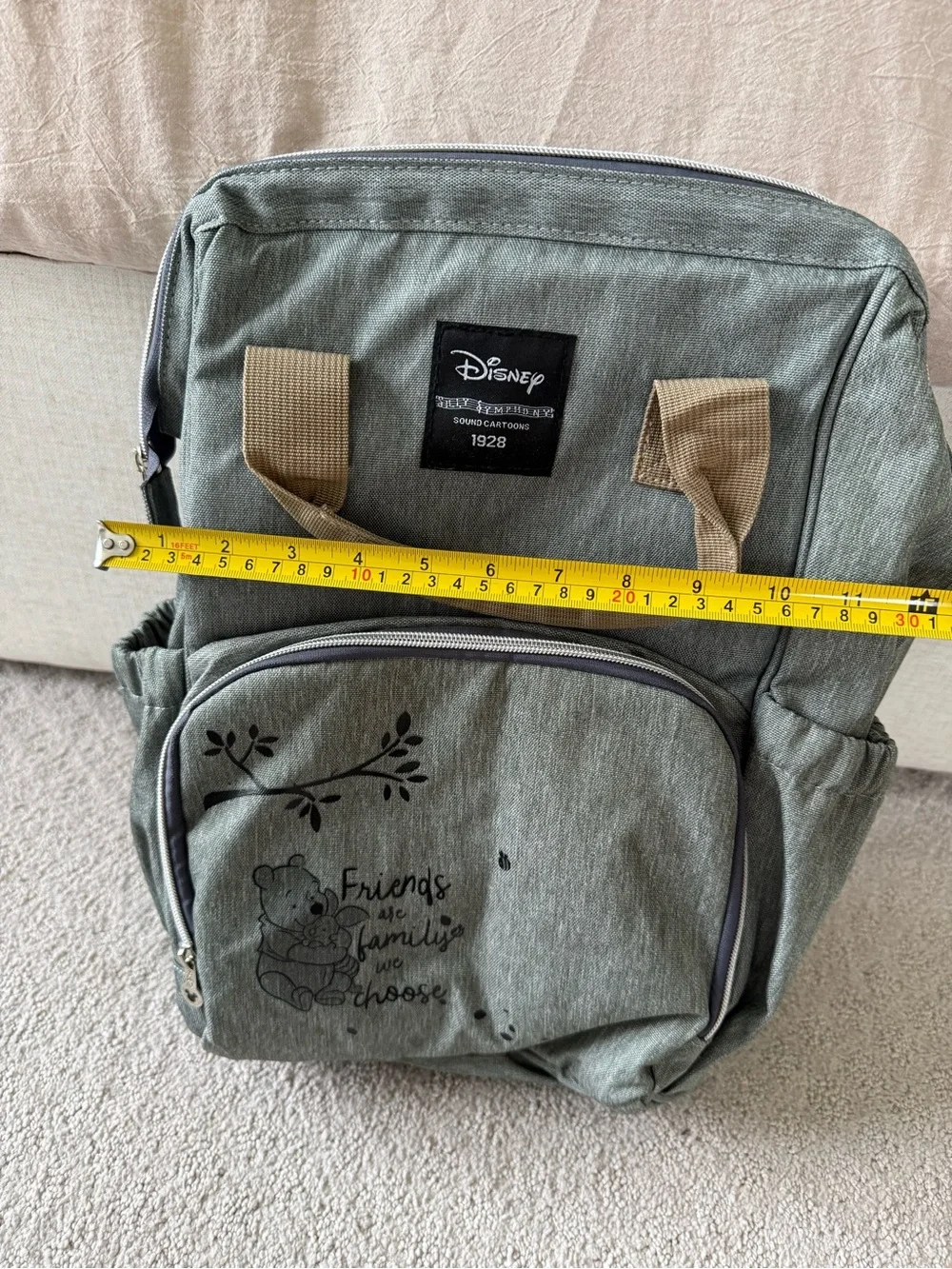 Disney Sage Green Winnie the Pooh Tote-Style Backpack